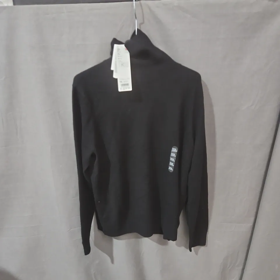 UNIQLO WOMEN'S CASHMERE TURTLE NECK SWEATER – BLACK – XXL