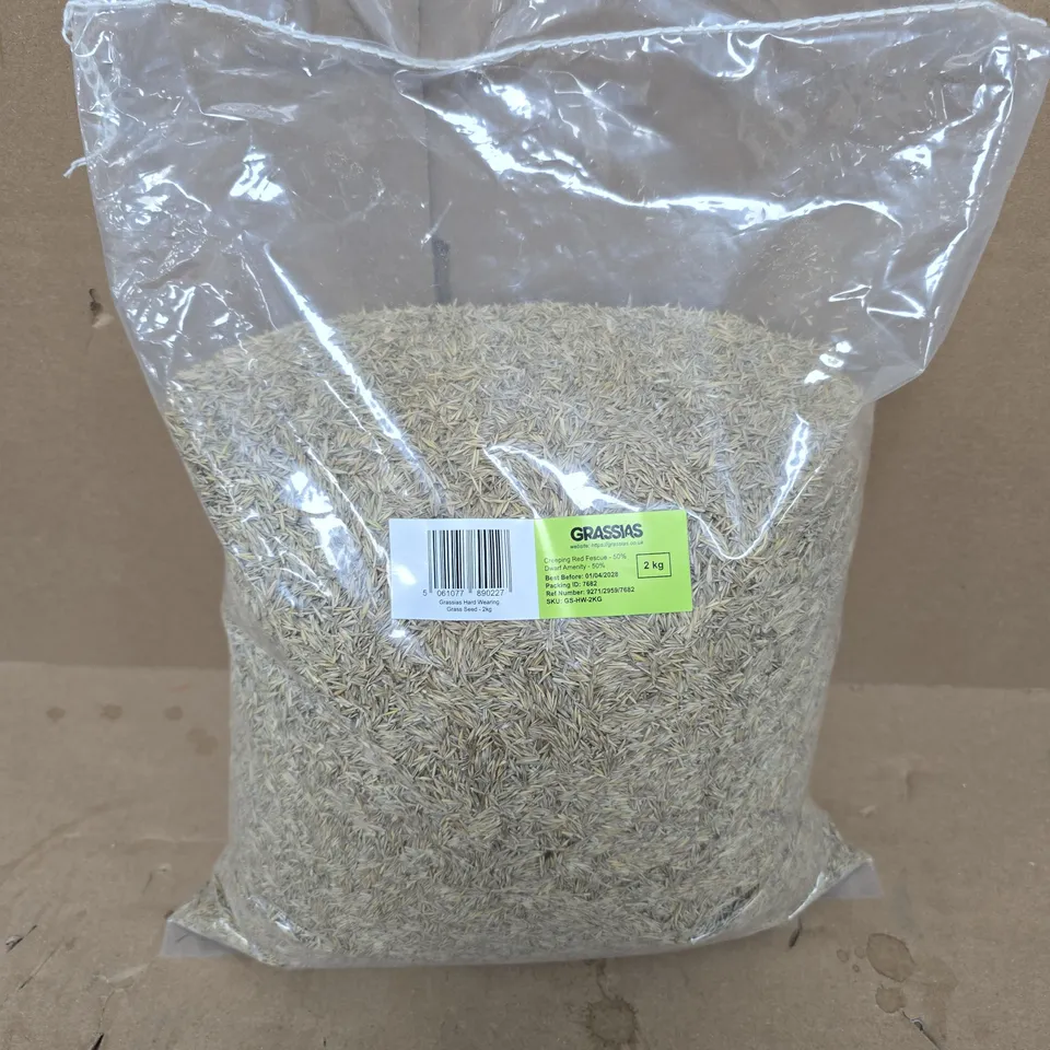 GRASSIAS HARD WEARING GRASS SEED – 2KG
