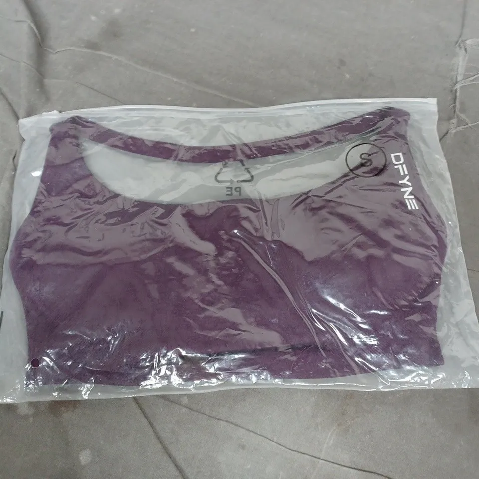 DFYNE PURPLE SPORTS BRA - SIZE SMALL