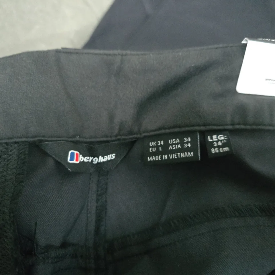 BERGHAUS MORTLER 2.0 PANT – BLACK, UK 34, MEN'S HIKING TROUSERS