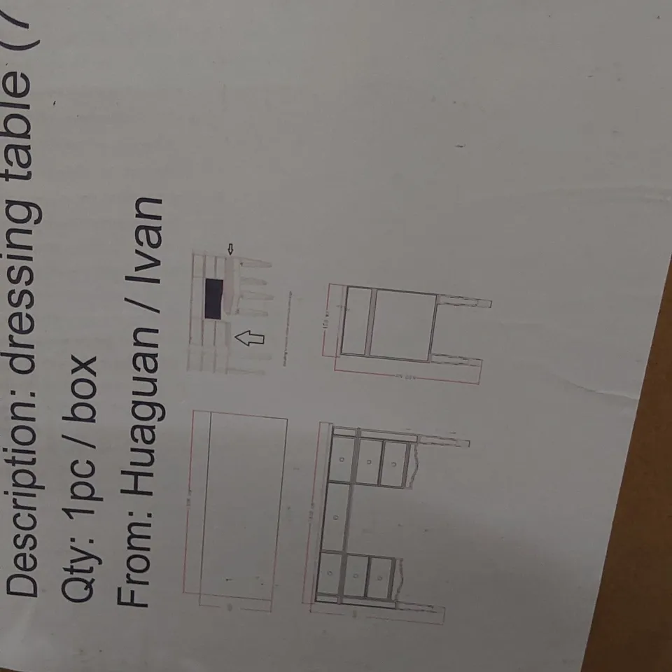 BOXED 7 DRAWER DRESSING TABLE (1 BOX)