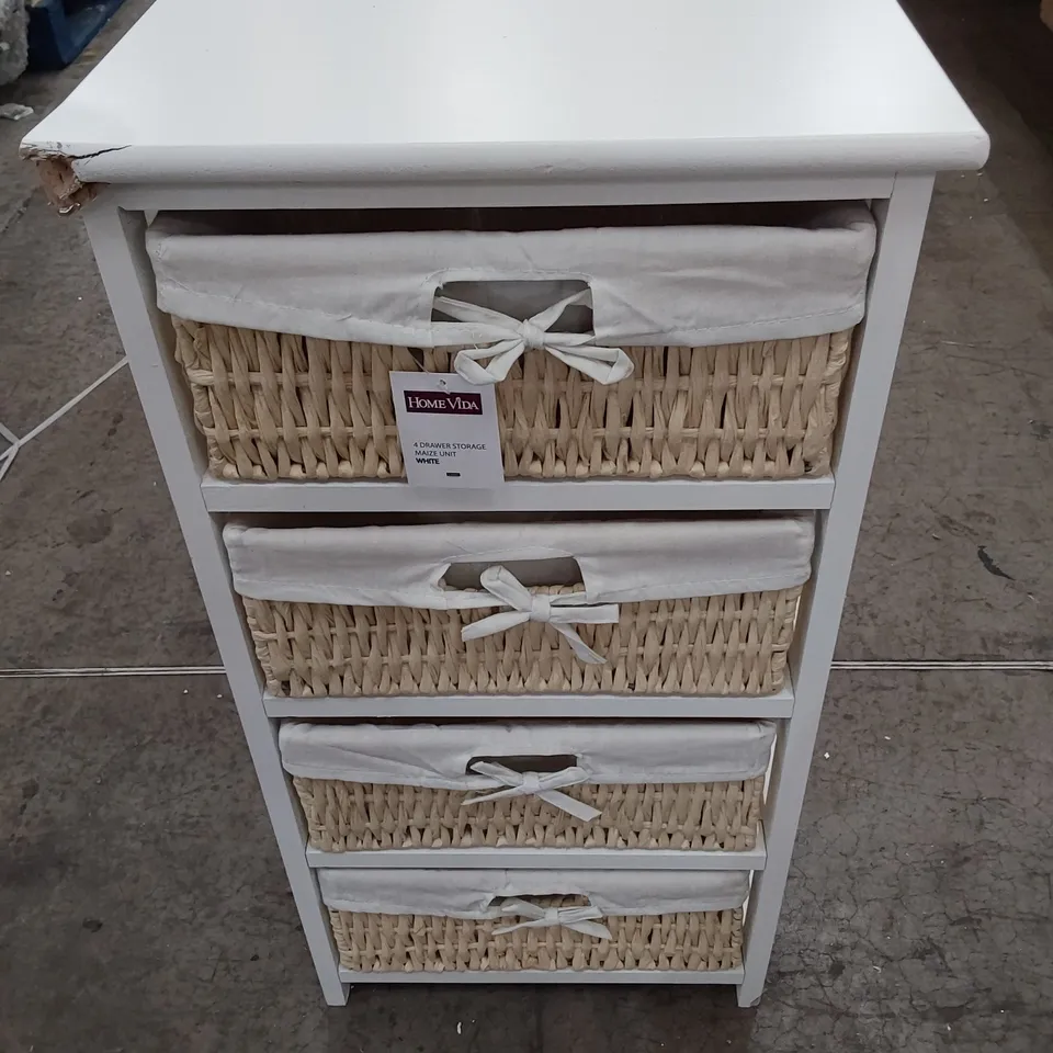 BOXED 4 DRAWER STORAGE MAIZE UNIT