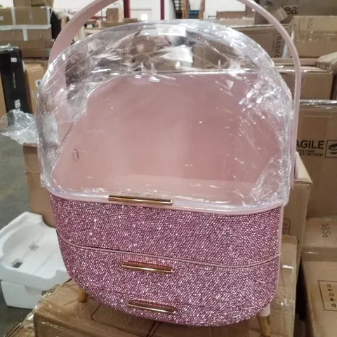 BOXED MAKEUP ORGANISER - PINK