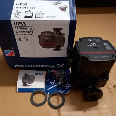 GRUNDFOS UPS3 15-50/65 130 CIRCULATOR FOR HEATING SYSTEM