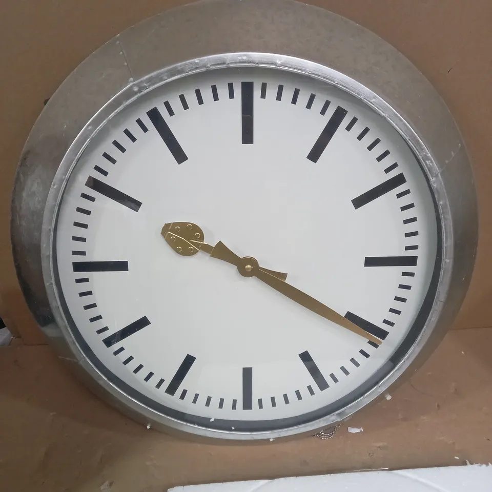 LARGE OUTDOOR GALVANISED STEEL CLOCK - WHITE FACE