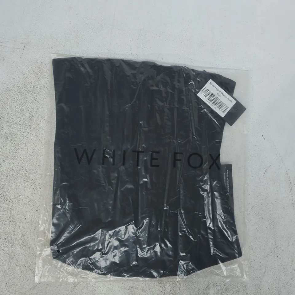 BAGGED WHITE FOX TELL ME A SECRET STRAPLESS BUSTIER IN BLACK SIZE MEDIUM
