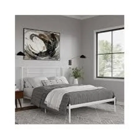 BOXED JENSEN METAL BED WHITE KING