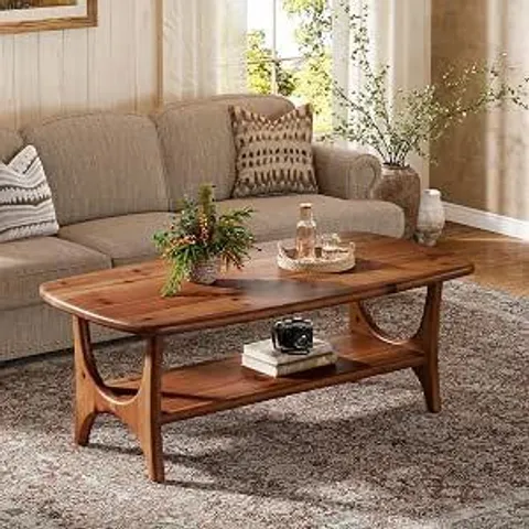 BOXED 47.24" SOLID WOOD COFFEE TABLE - WALNUT