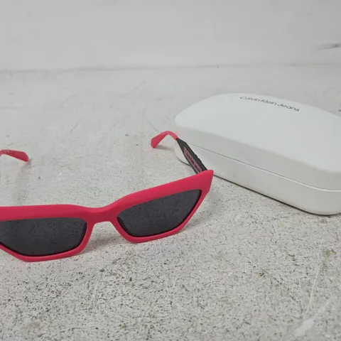 CALVIN KLEIN JEANS SUNGLASSES - PINK FRAME WITH BLACK LENSES