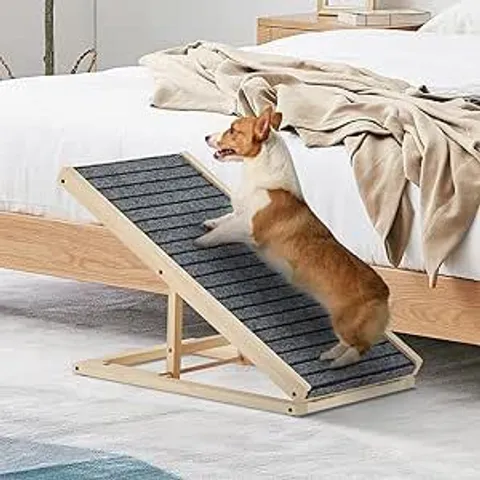 BOXED DOG RAMP ADJUSTABLE HEIGHTS - BURLYWOOD