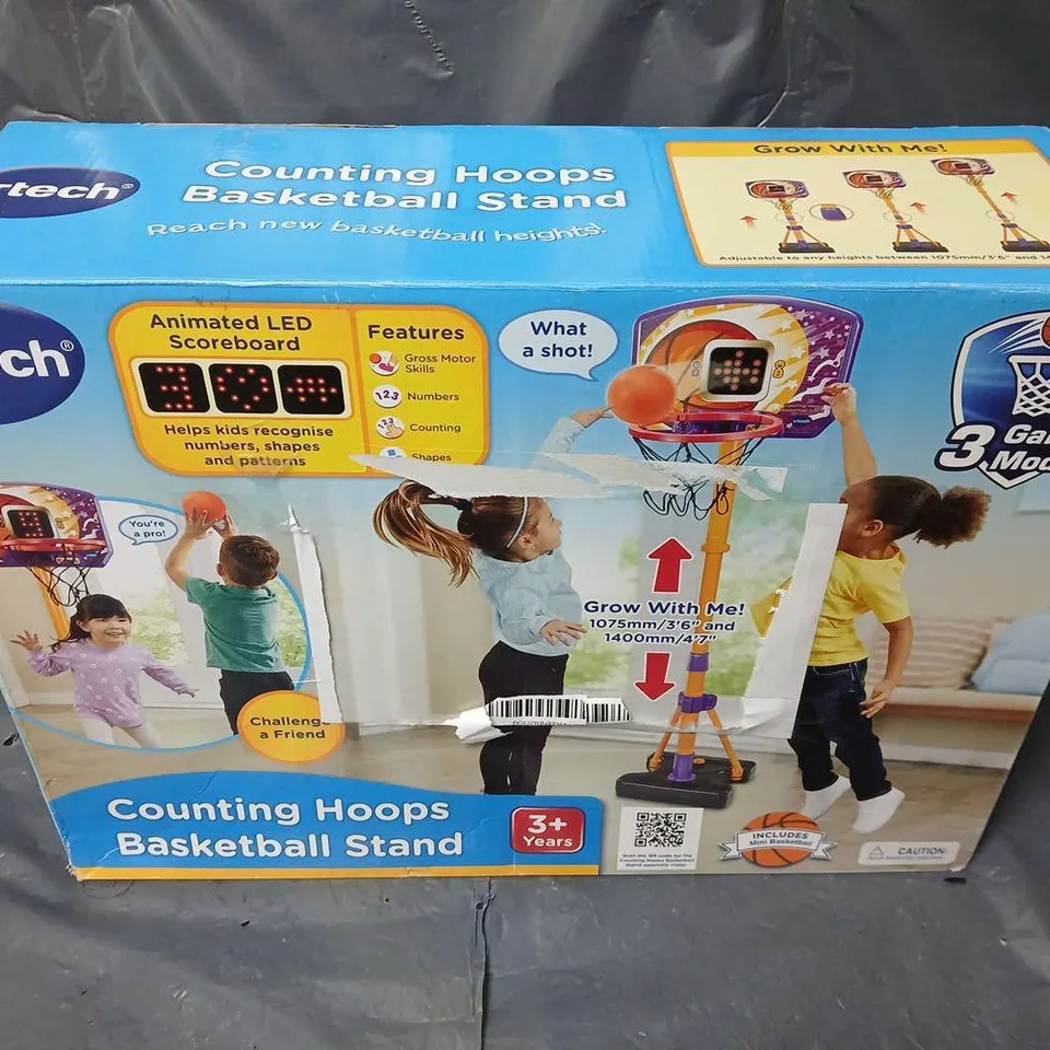 BOXED VTECH COUNTING HOOPS BASKETBALL STAND