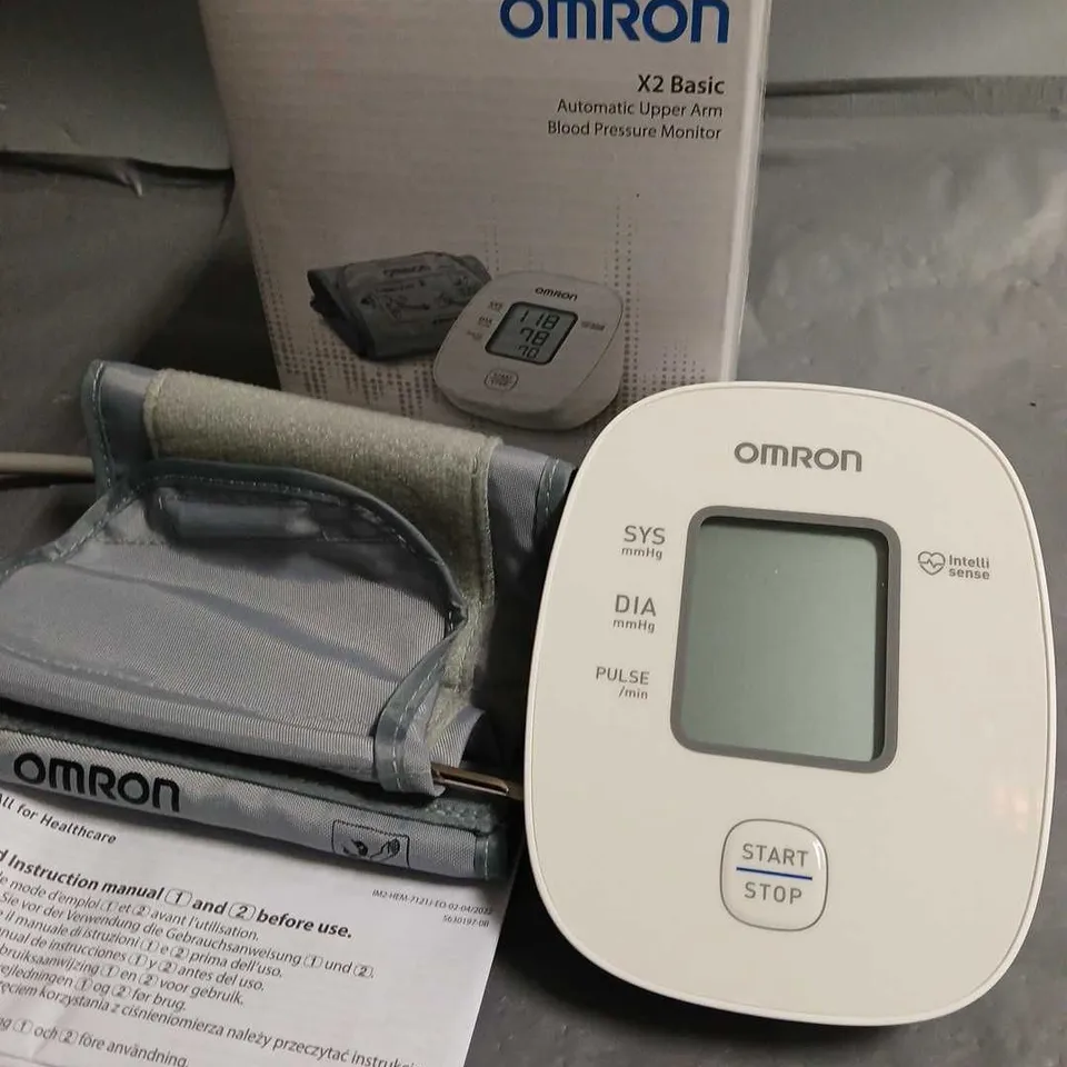 BOXED OMRON X2 BASIC AUTOMATIC UPPER ARM BLOOD PRESSURE MONITOR