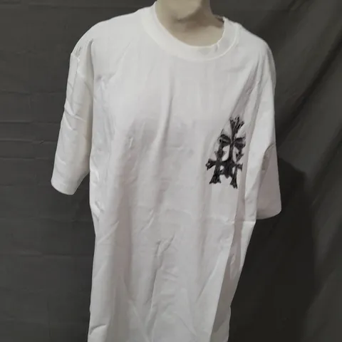 CHROME HEARTS WHITE CREW T-SHIRT - XL