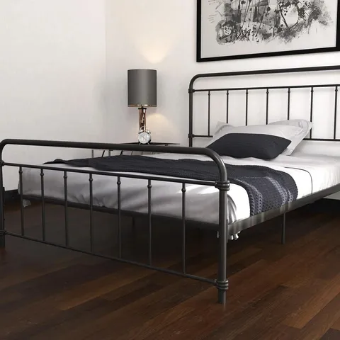 BOXED DOREL WALLACE METAL BED KING UK BLACK