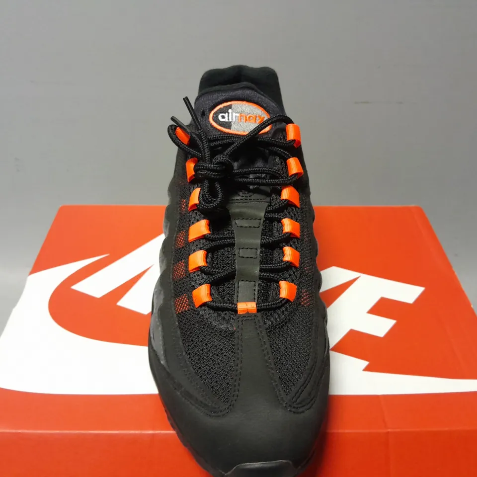 BOXED PAIR OF NIKA AIR MAX 95 IN BLACK/ORANGE - UK 10.5