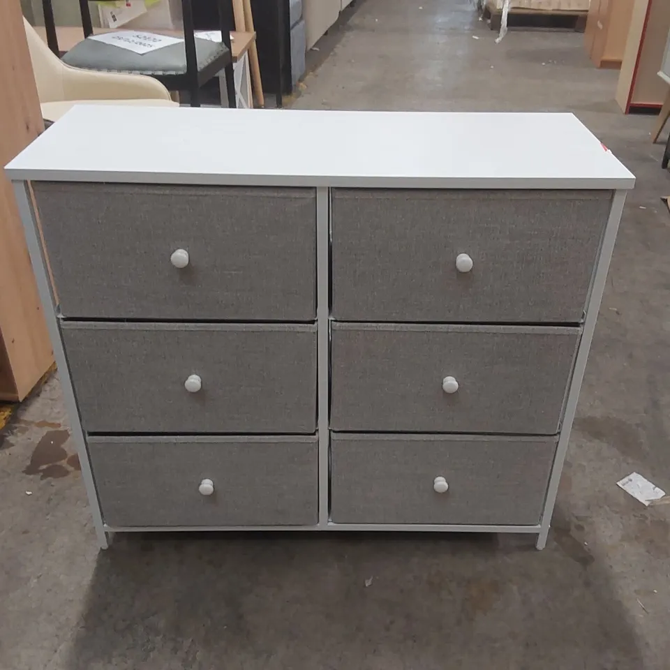 CHEST OF DRAWERS, 6 FABRIC DRAWERS WITH FRAME, STORAGE ORGANISER UNIT
