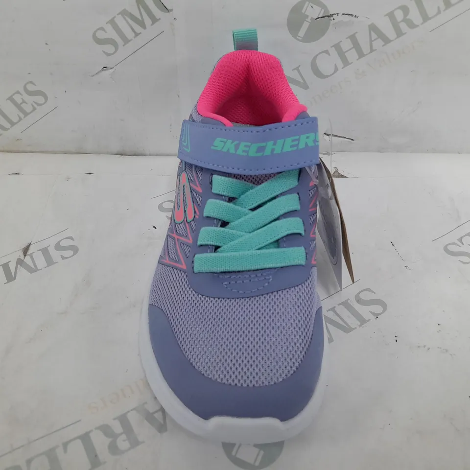 PAIR OF SKETCHERS VELCRO TRAINERS IN LILAC/PINK - UK KIDS 10.5