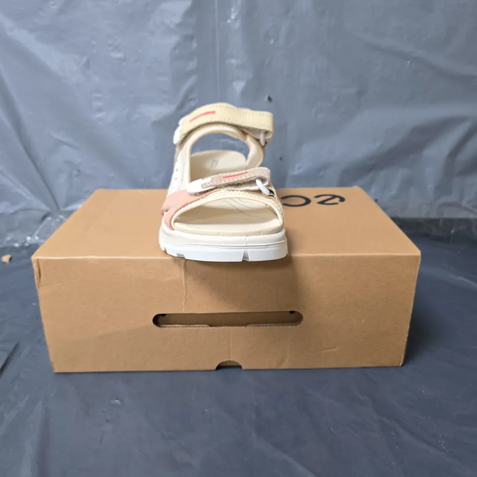 ECCO VELCRO FASTENING SANDALS - BEIGE - SIZE 6.5-7