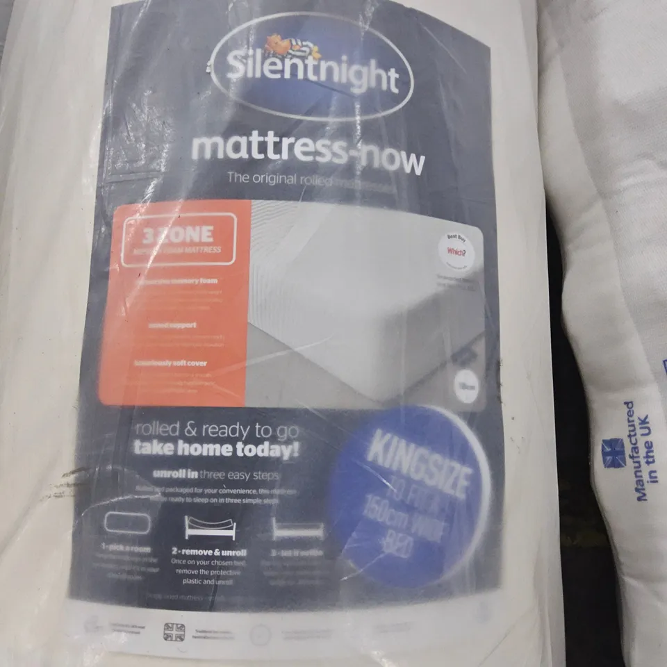 QUALITY BAGGED & ROLLED 5' KINGSIZE 3-ZONE MEMORY FOAM MATTRESS 