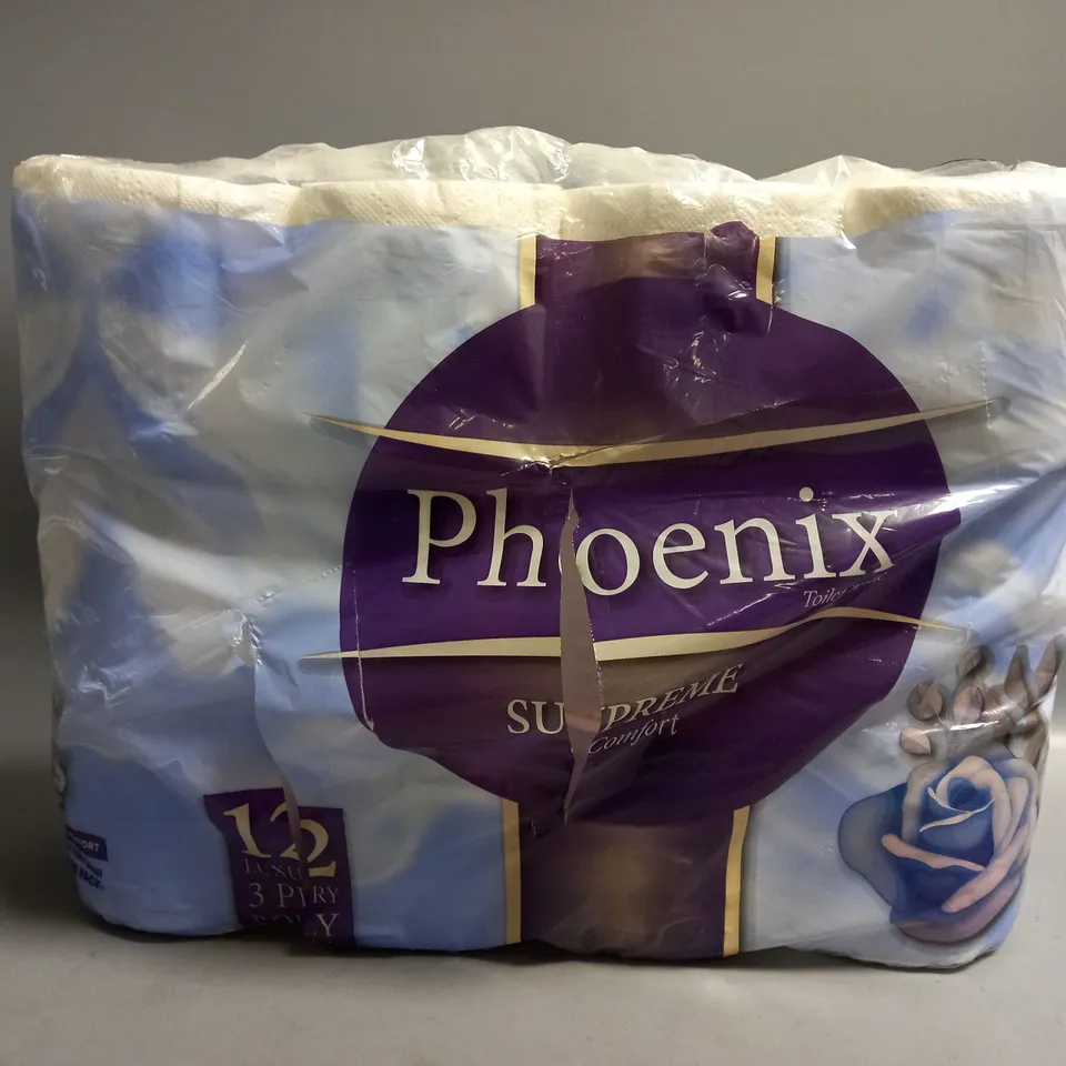 5 X 12 ROLLS OF PHOENIX SUPREME COMFORT 3 PLY TOILET TISSUE