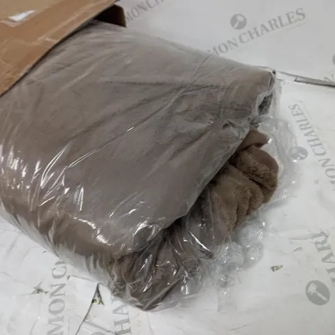BOXED COZEE HOME HEATED BLANKET IN DARK TAUPE