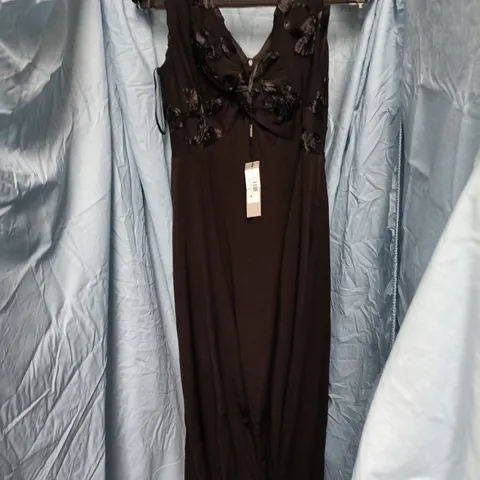 ROMAN BLACK EMBROIDERED MAXI DRESS β UK SIZE 14
