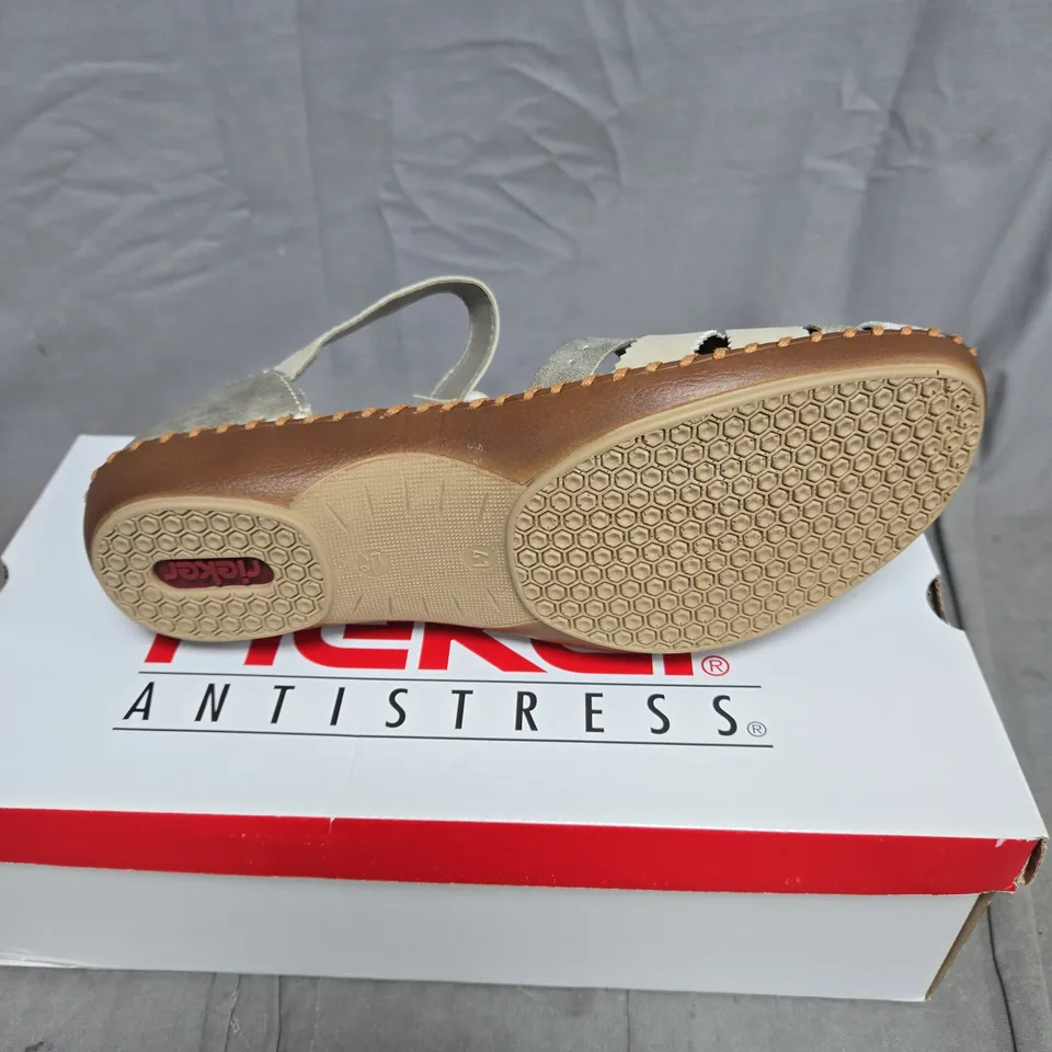 RIEKER BEIGE COMBI SANDALS SIZE 41 BOXED