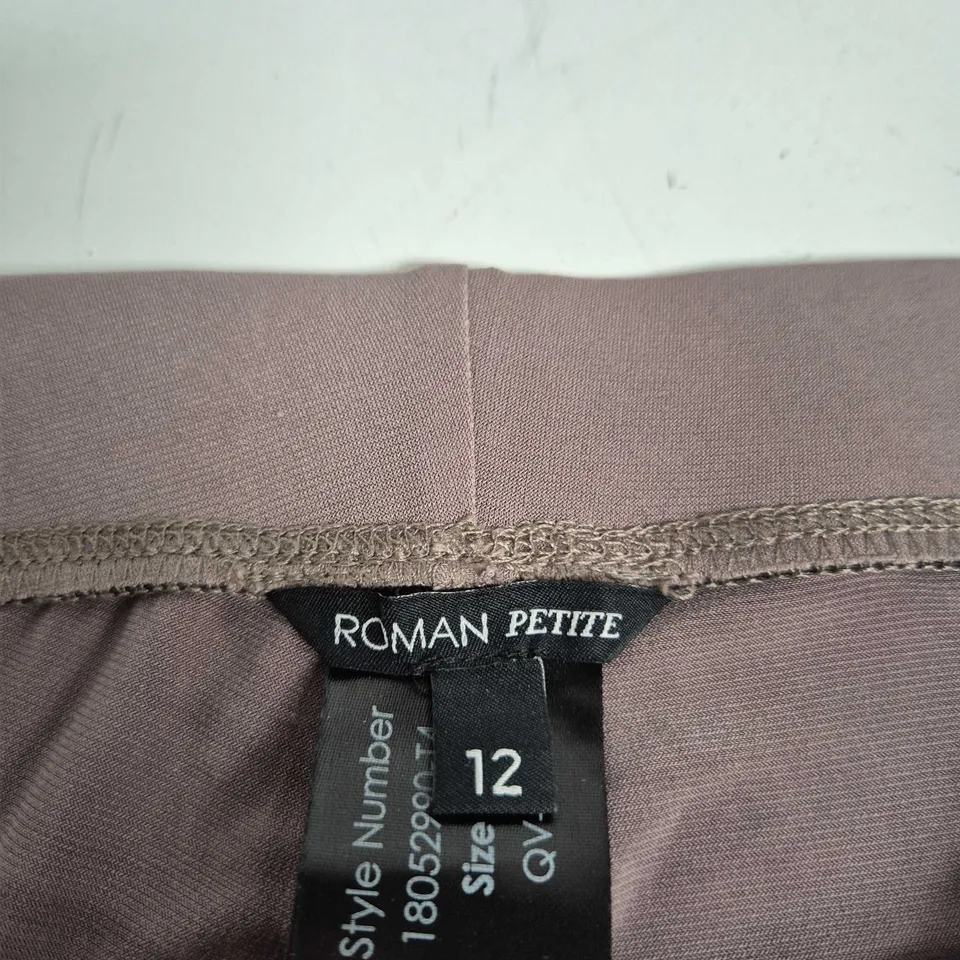ROMAN PETITE WIDE-LEG TROUSERS – TAUPE, UK SIZE 12