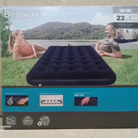 BESTWAY AIR MATRESS, 1.91M X 1.37M X 22CM, DARK BLUE