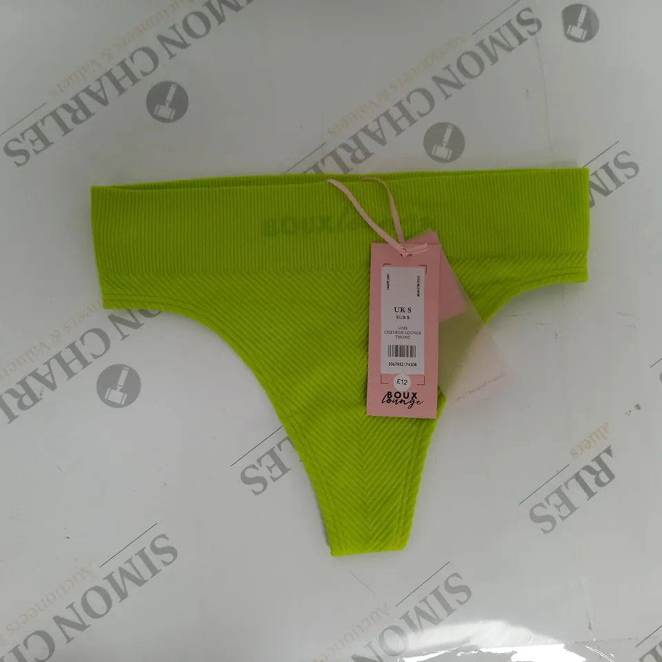 BOUX LOUNGE CHEVRON LOUNGE THONG IN LIME - S 