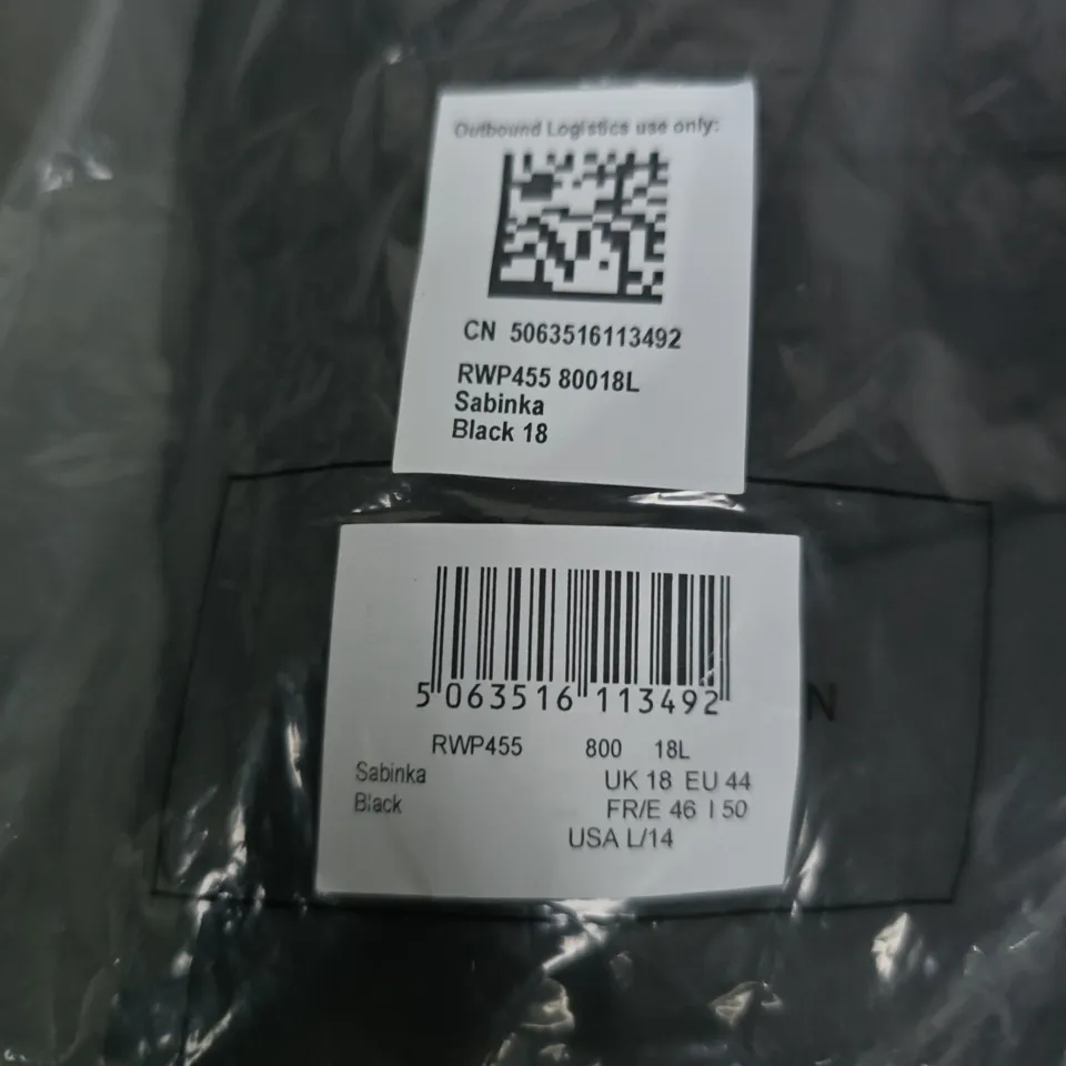 REGATTA GREAT OUTDOORS SABINKA – BLACK, UK 18 WOMEN'S OUTERWEAR, IN BAG