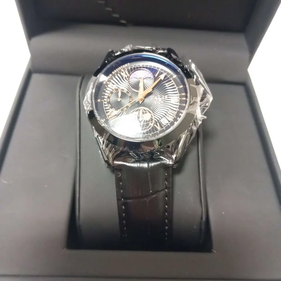 MENS TALIS CO 7120 CHRONOGRAPH WATCH – MOON PHASE MOVEMENT – GENUINE LEATHER STRAP 