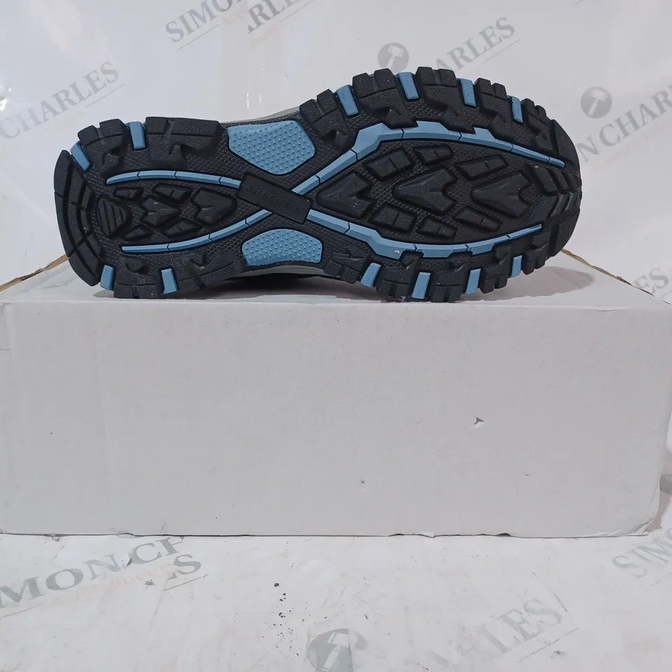 BOXED PAIR OF SKECHERS WATERPROOF BOOTS, NAVY - SIZE 3