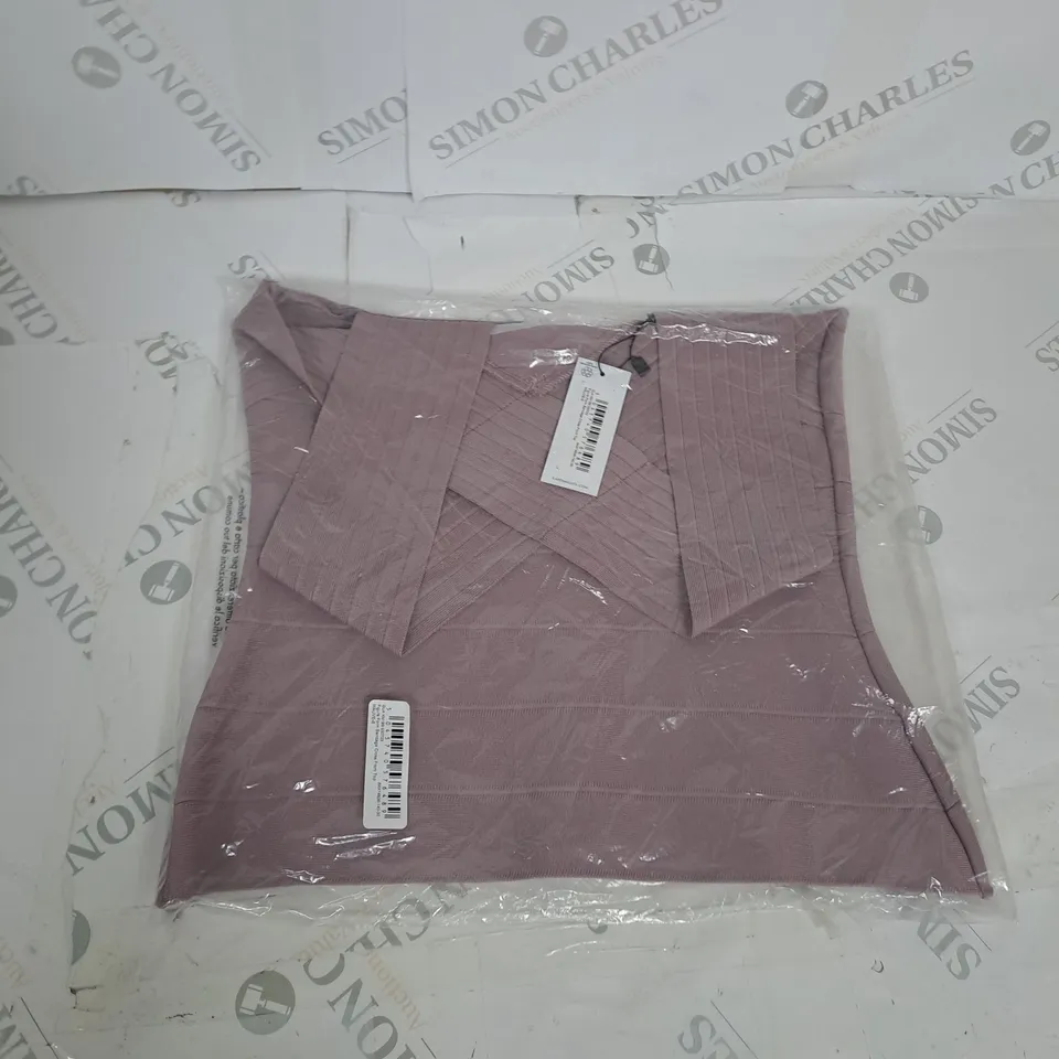 BAGGED KAREN MILLEN FIGURE FORM BANDAGE CROSS FRONT TOP SIZE S