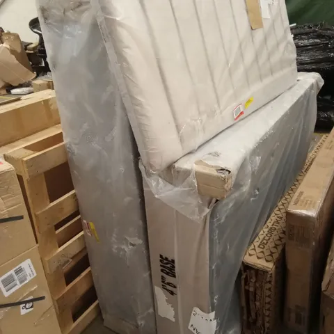 BAGGED AMELIA UPHOLSTERED PANEL 2 DRAW DIVAN BED WITH HEADBOARD - SIZE: 4FT6 (3 PARTS)