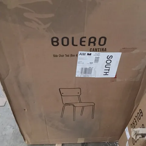 BOXED BOLERO CANTINA SIDE CHAIR TEAL - SET OF 4