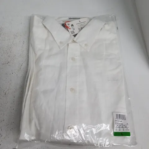 BAGGED SUPERDRY COTTON LINEN LS SHIRT IN WHITE - UK 40"