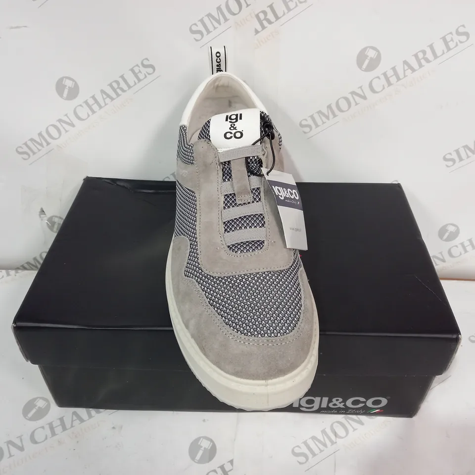 BOXED IGI&CO GREY MENS TRAINERS - SIZE EU46