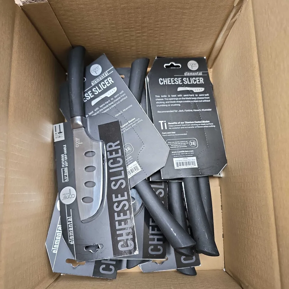 APPROXIMATELY 14 CORE ELEMENTAL CHEESE SLICERS 4.5" BLADE 2 COLOURS