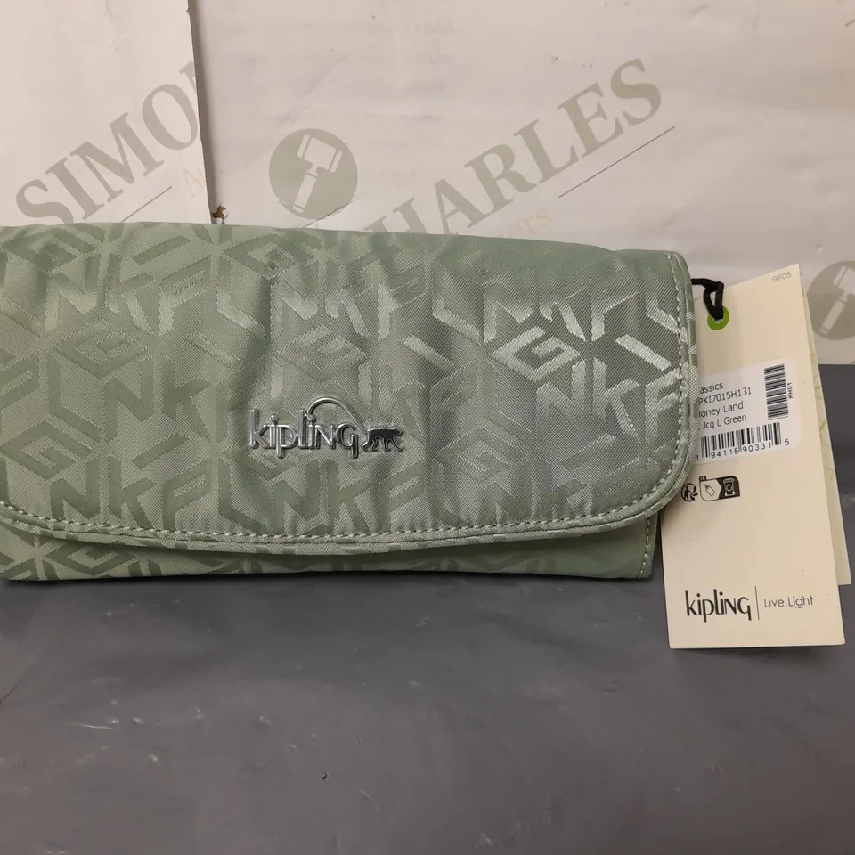KIPLING LADIES GREEN JACQUARD PURSE