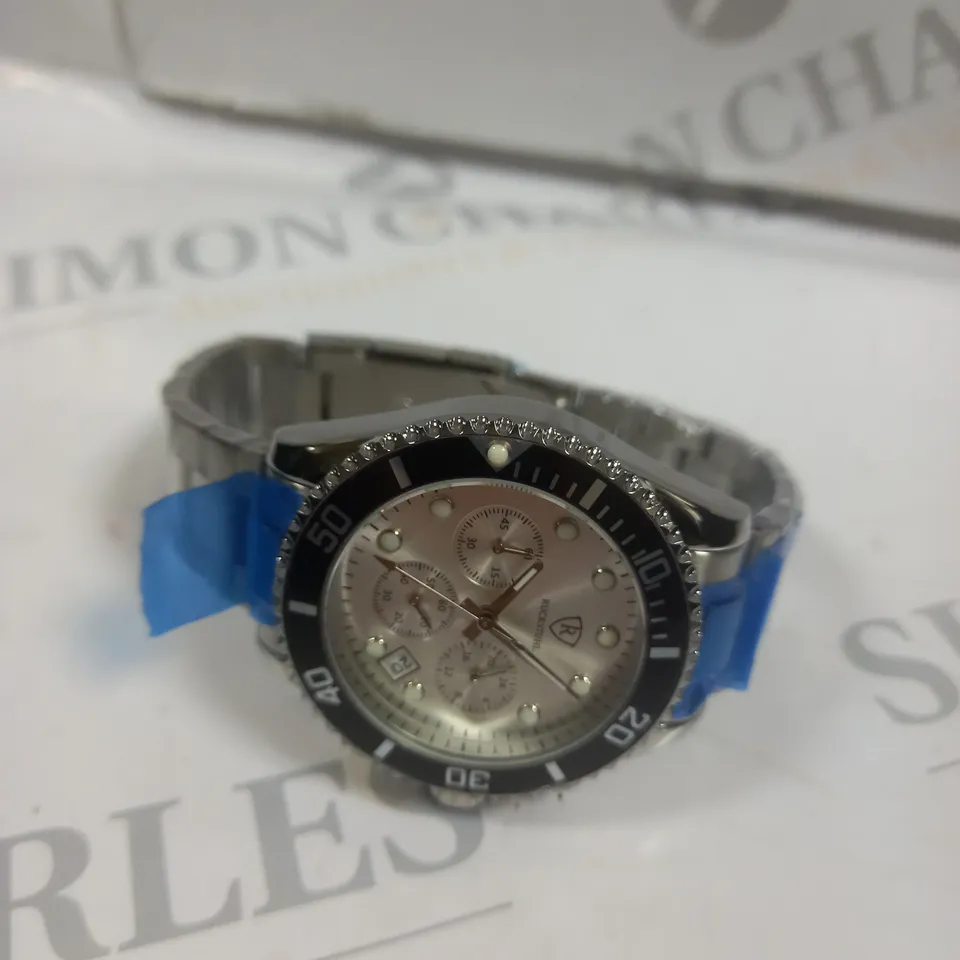 MENS RUCKSTUHL WATCH – CHRONOGRAPH MOVEMENT – STAINLESS STEEL STRAP – SILVER DIAL – 3ATM WATER RESISTANT