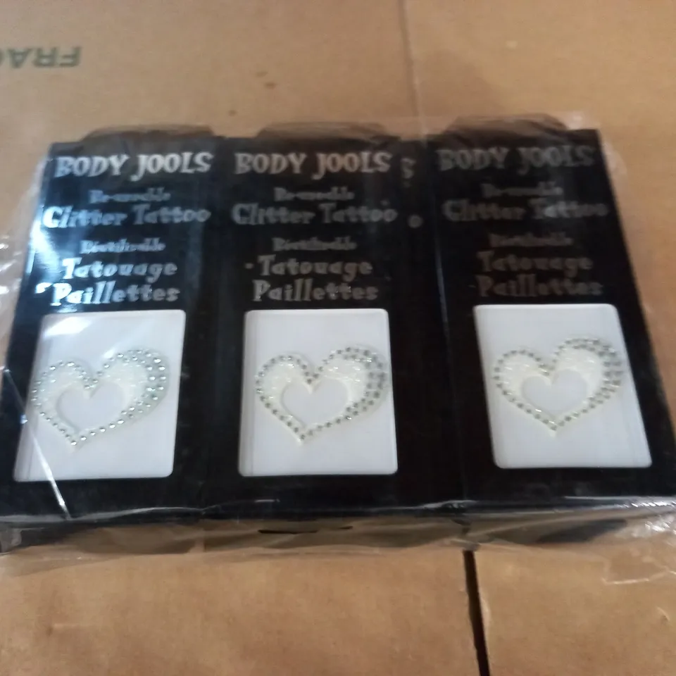 LOT OF APPROXIMATELY 95 HEART THEMED BODY JOOLS REUSABLE GLITTER TATTOOS 