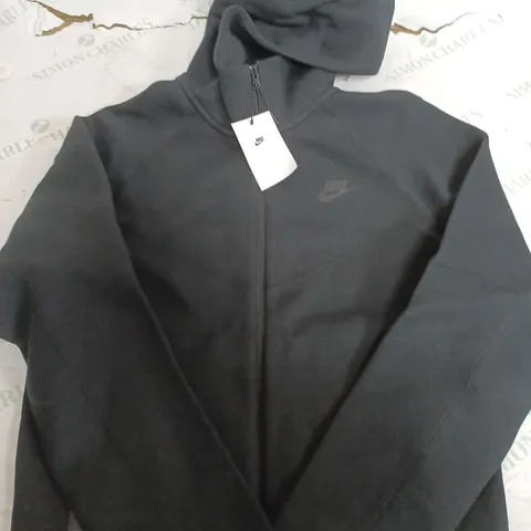 NIKE BLACK TECH FLEECE JACKET WITH HOOD - SMALL