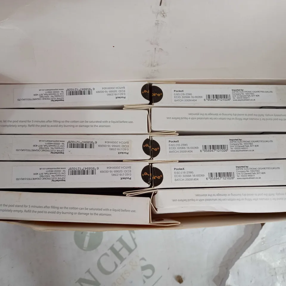 BOX OF APPROX 100 ASPIRE POCKEX REPLACEMENT ATOMIZERS - 18-23W