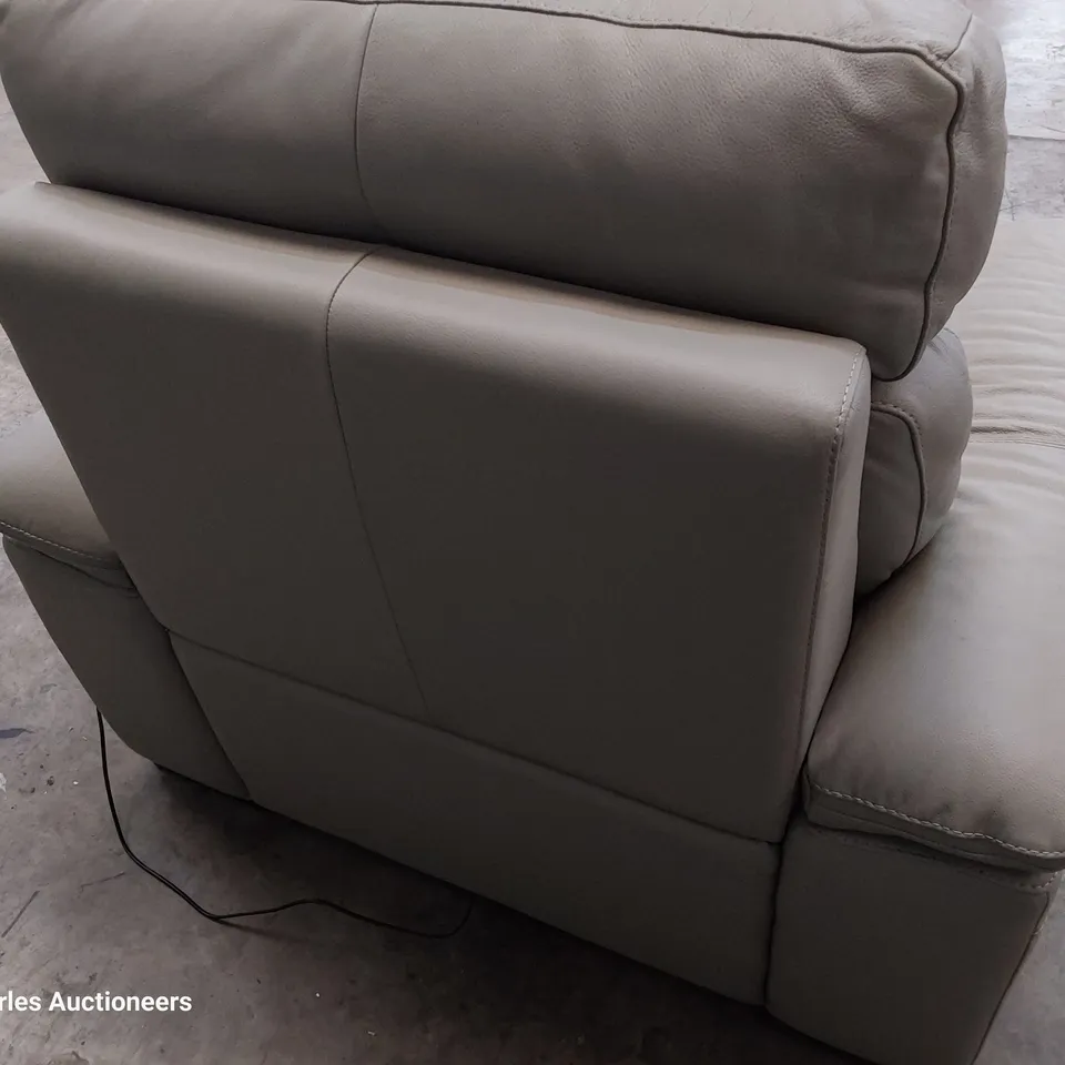 QUALITY ITALIAN DESIGNER RIALTO POWER RECLINING EASY CHAIR GREY LEATHER