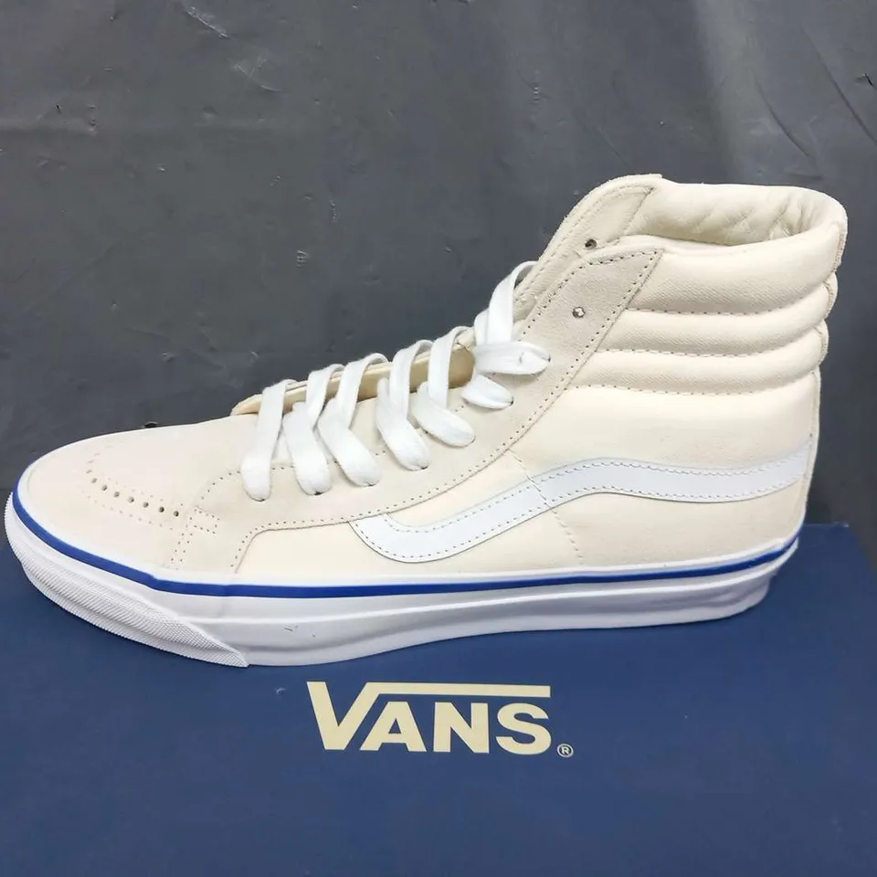 BOXED VANS 'OFF THE WALL' SK8 HI REISSUE 38 LX OFF WHITE SIZE 10