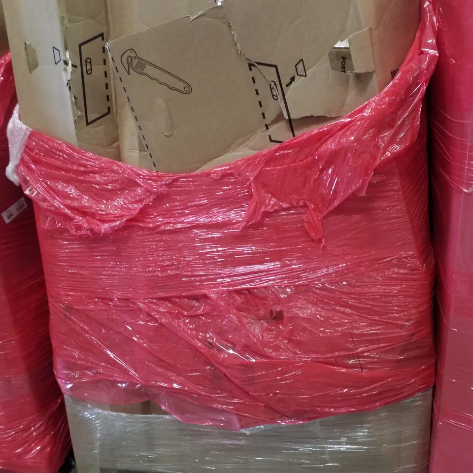 PALLET CONTAINING ASSORTED PRODUCTS INCLUDING AIR COOLER, SAFETY GATE, 4 STEP ANTI-SHIP LADDER, RACING CHAIR & LADDER EXTENDER 