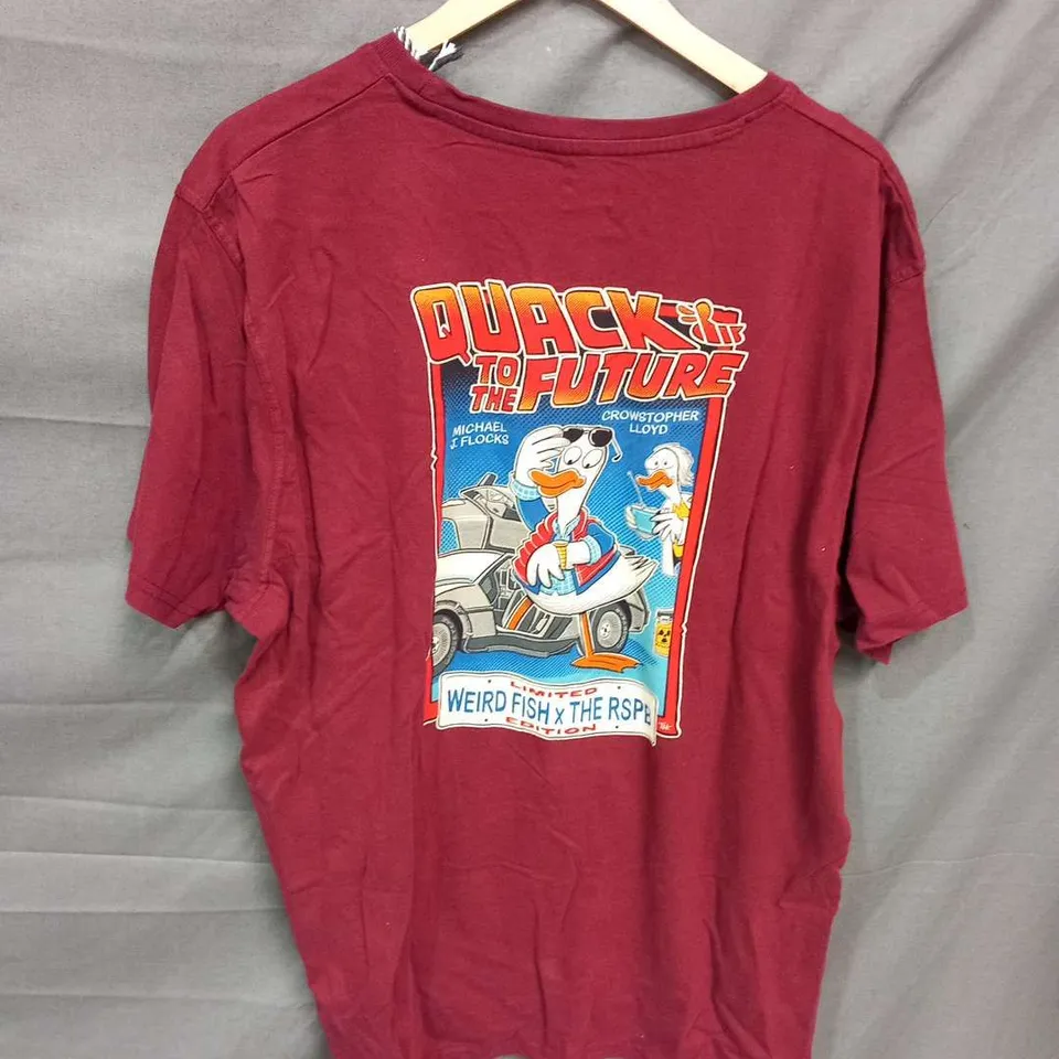 WEIRD FISH QUACK TO THE FUTURE HERITAGE WASH ARTIST T SHIRT SIZE 2XL