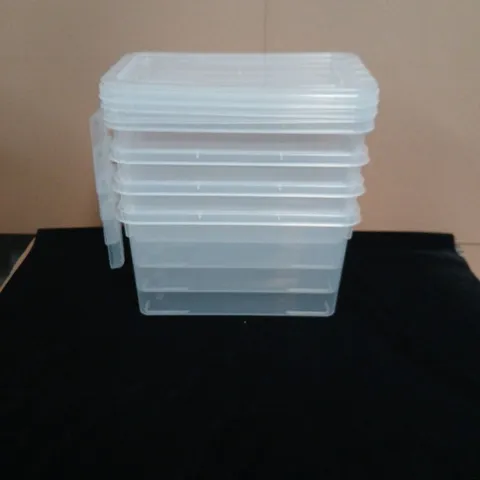 CLEAR STACKABLE PLASTIC FOOD STORAGE CONTAINERS – 4 PIECE SET