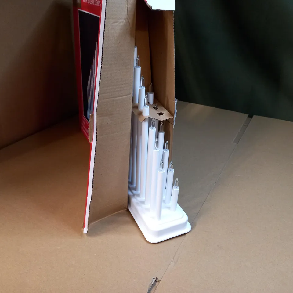 BOXED WHITE CANDLE BRIDGE WITH 33 CLEAR LIGHTS